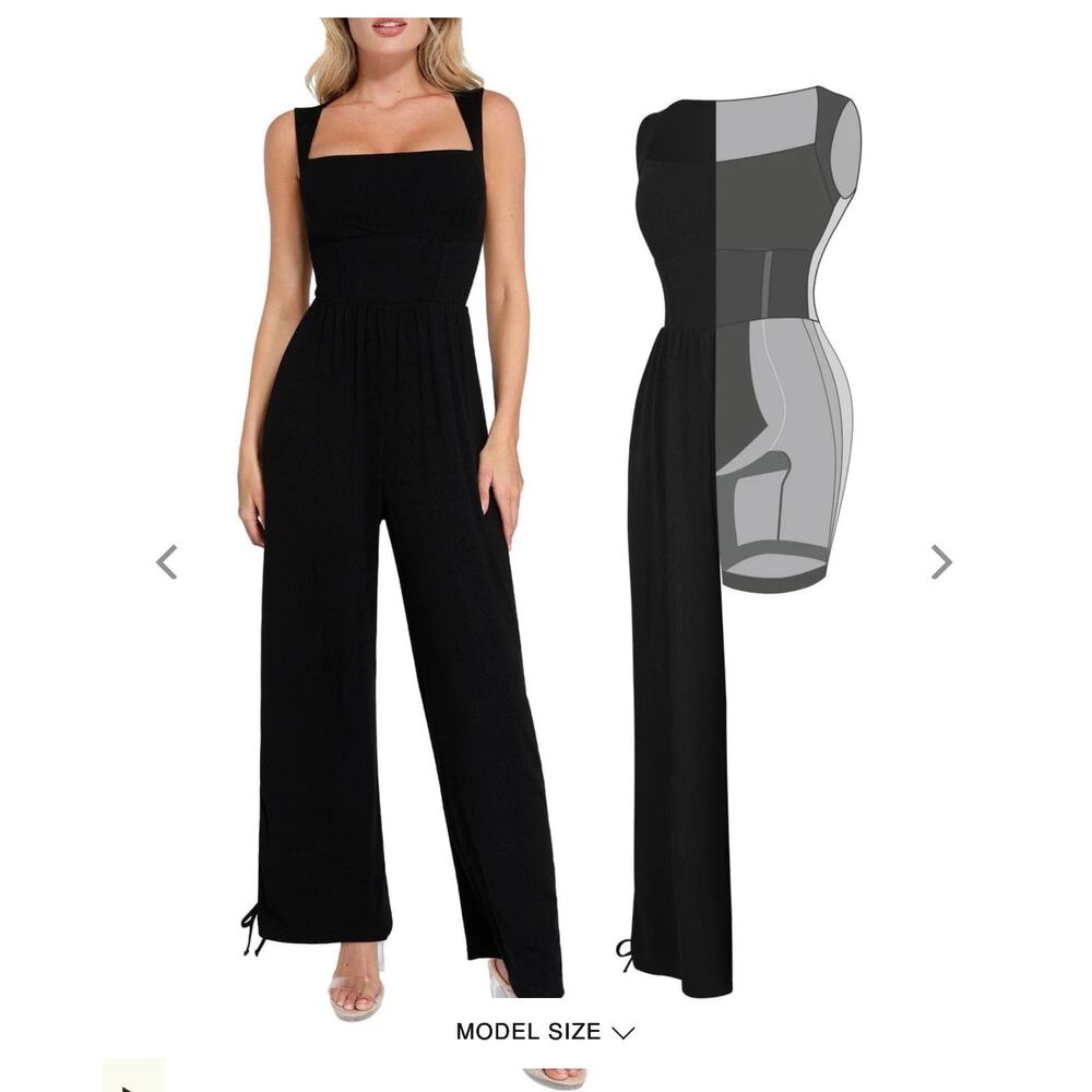 Popilush Shapewear Tummy Control Wide Leg Jumpsuit - Picture 3 of 12